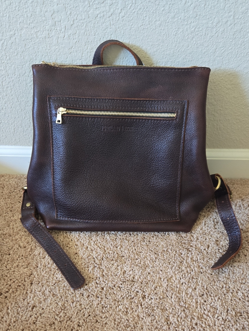 Portland Leather Large Tote Backpack-Coldbrew
